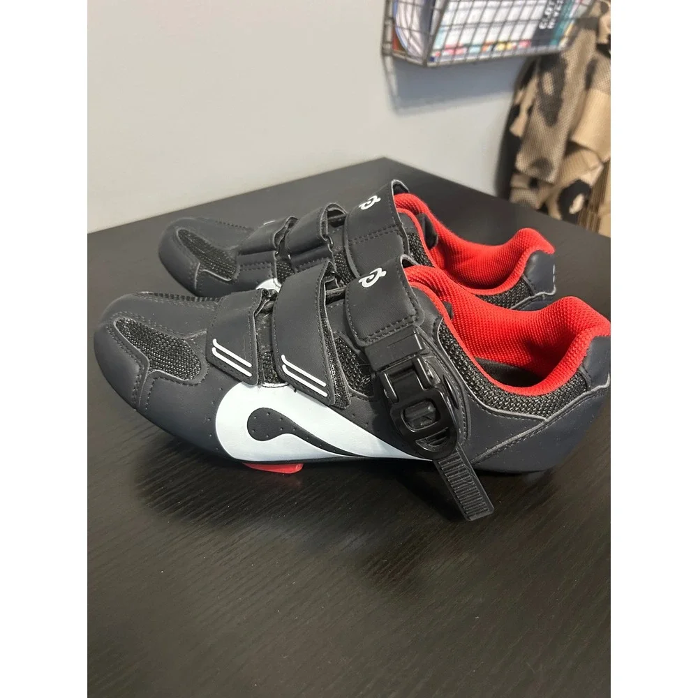 Peloton‎ Cycling Shoes Black Red Women 8 EU 39 with Look Delta Cleats